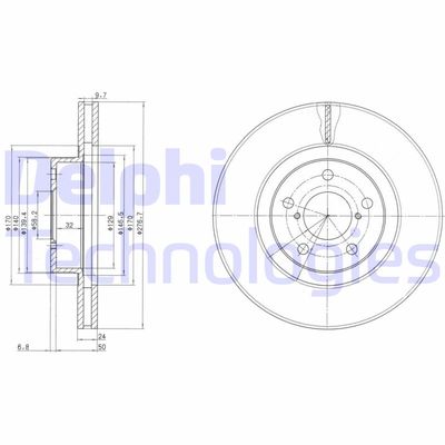 BG2827 DELPHI Тормозной диск