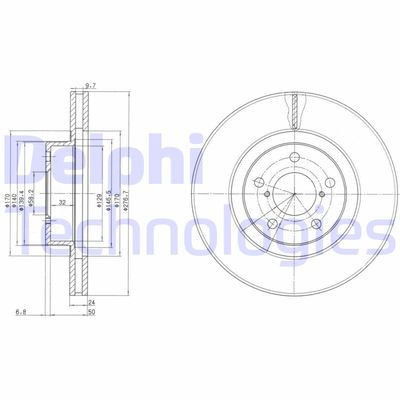 BG2827C DELPHI Тормозной диск