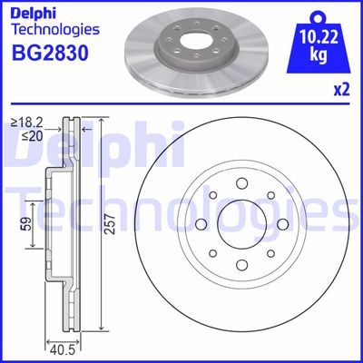 BG2830 DELPHI Тормозной диск