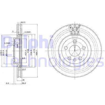 BG2844 DELPHI Тормозной диск