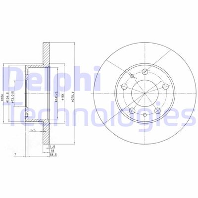 BG2845 DELPHI Тормозной диск