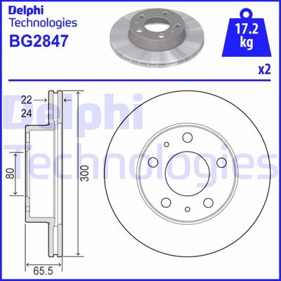 BG2847 DELPHI Тормозной диск