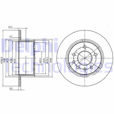 BG2870 DELPHI Тормозной диск