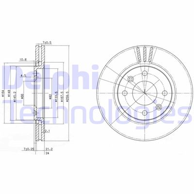 BG2871 DELPHI Тормозной диск