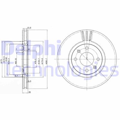 BG2872 DELPHI Тормозной диск