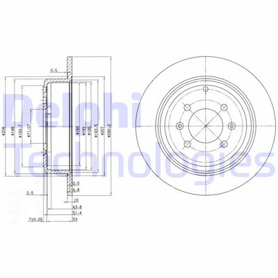 BG2873C DELPHI Тормозной диск