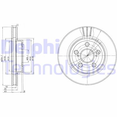 BG2880 DELPHI Тормозной диск