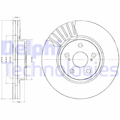 BG2887 DELPHI Тормозной диск