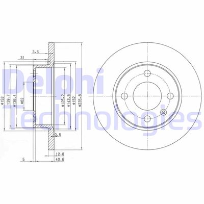 BG2910 DELPHI Тормозной диск