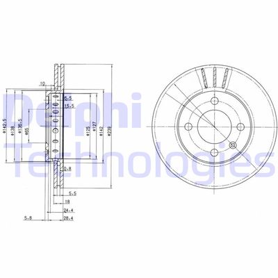 BG2982 DELPHI Тормозной диск