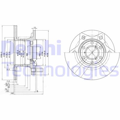 BG302 DELPHI Тормозной диск