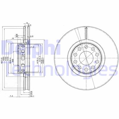 BG3033 DELPHI Тормозной диск