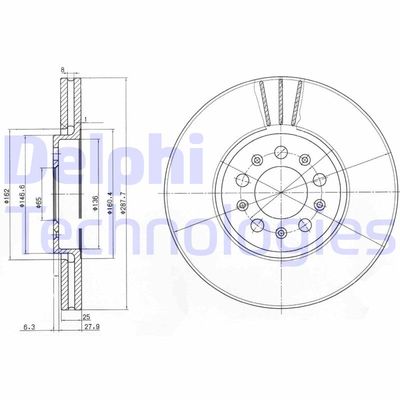 BG3035 DELPHI Тормозной диск