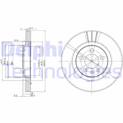 BG3036C DELPHI Тормозной диск