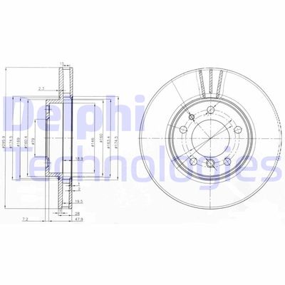 BG3037 DELPHI Тормозной диск