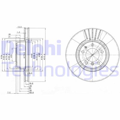 BG3039 DELPHI Тормозной диск