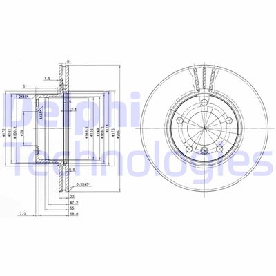 BG3043 DELPHI Тормозной диск