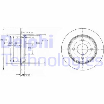 BG3054 DELPHI Тормозной диск