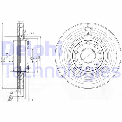 BG3078 DELPHI Тормозной диск