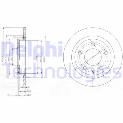 BG3084 DELPHI Тормозной диск