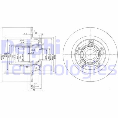 BG3086 DELPHI Тормозной диск