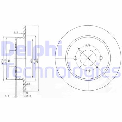 BG3102 DELPHI Тормозной диск