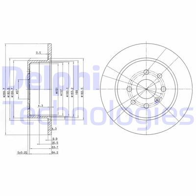 BG3141 DELPHI Тормозной диск