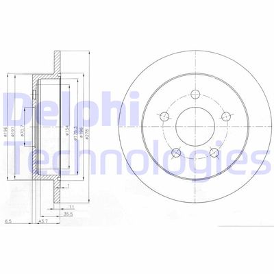 BG3143 DELPHI Тормозной диск