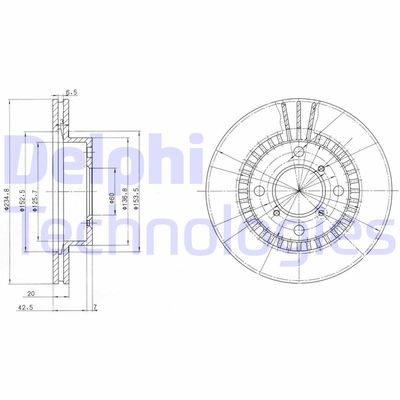 BG3160 DELPHI Тормозной диск