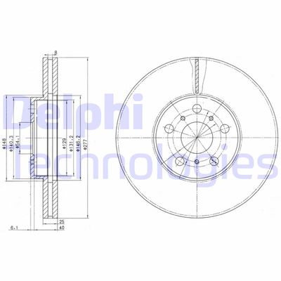 BG3168 DELPHI Тормозной диск