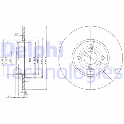 BG3186 DELPHI Тормозной диск