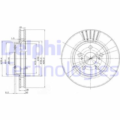 BG3187 DELPHI Тормозной диск