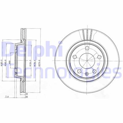 BG3198 DELPHI Тормозной диск