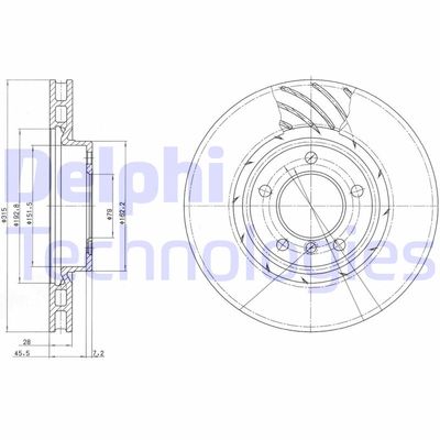 BG3215 DELPHI Тормозной диск