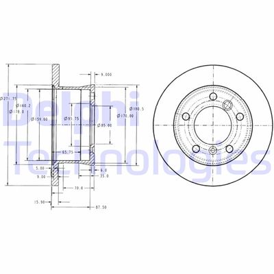 BG3237 DELPHI Тормозной диск