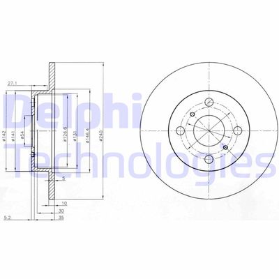 BG3270 DELPHI Тормозной диск