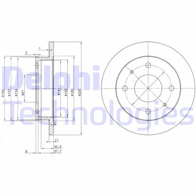 BG3337 DELPHI Тормозной диск