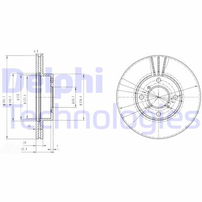 BG3341 DELPHI Тормозной диск