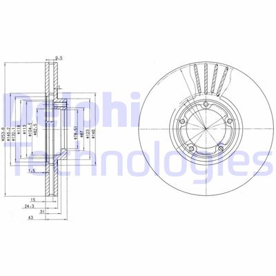 BG3365 DELPHI Тормозной диск