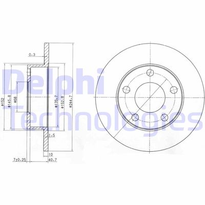 BG3381C DELPHI Тормозной диск