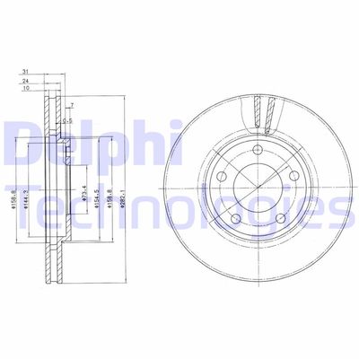 BG3383 DELPHI Тормозной диск