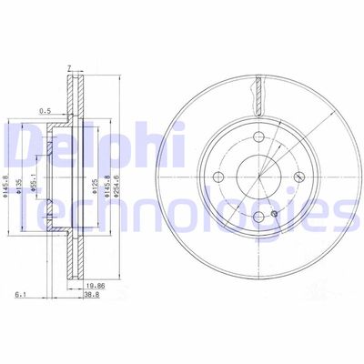 BG3393 DELPHI Тормозной диск