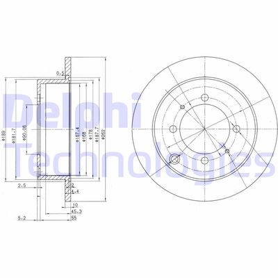 BG3400 DELPHI Тормозной диск