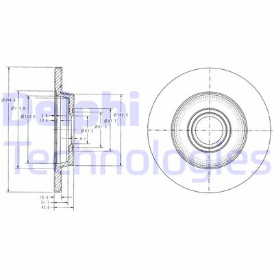 BG3416 DELPHI Тормозной диск