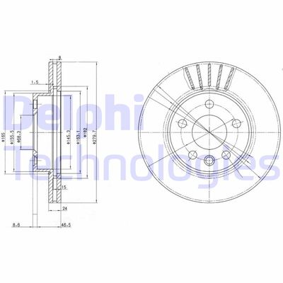 BG3417 DELPHI Тормозной диск