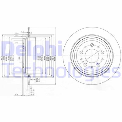 BG3419 DELPHI Тормозной диск