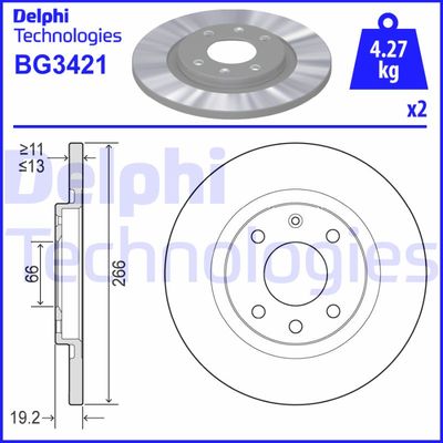 BG3421 DELPHI Тормозной диск