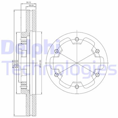 BG3422 DELPHI Тормозной диск