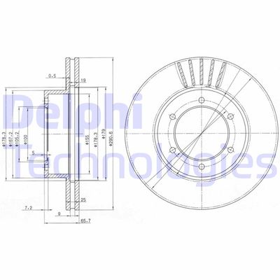 BG3423 DELPHI Тормозной диск