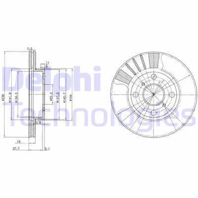 BG3424 DELPHI Тормозной диск